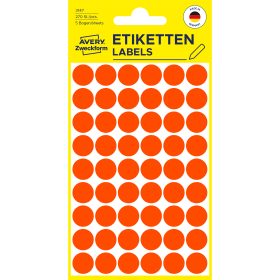 AVERY ZWECKFORM Markierungspunkte 12mm 3147 rot 270 Stück