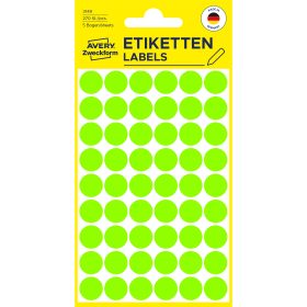 AVERY ZWECKFORM Markierungspunkte 12mm 3149 grün 270 Stück