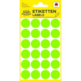AVERY ZWECKFORM Markierungspunkte 18mm 3174 grün 96 Stück