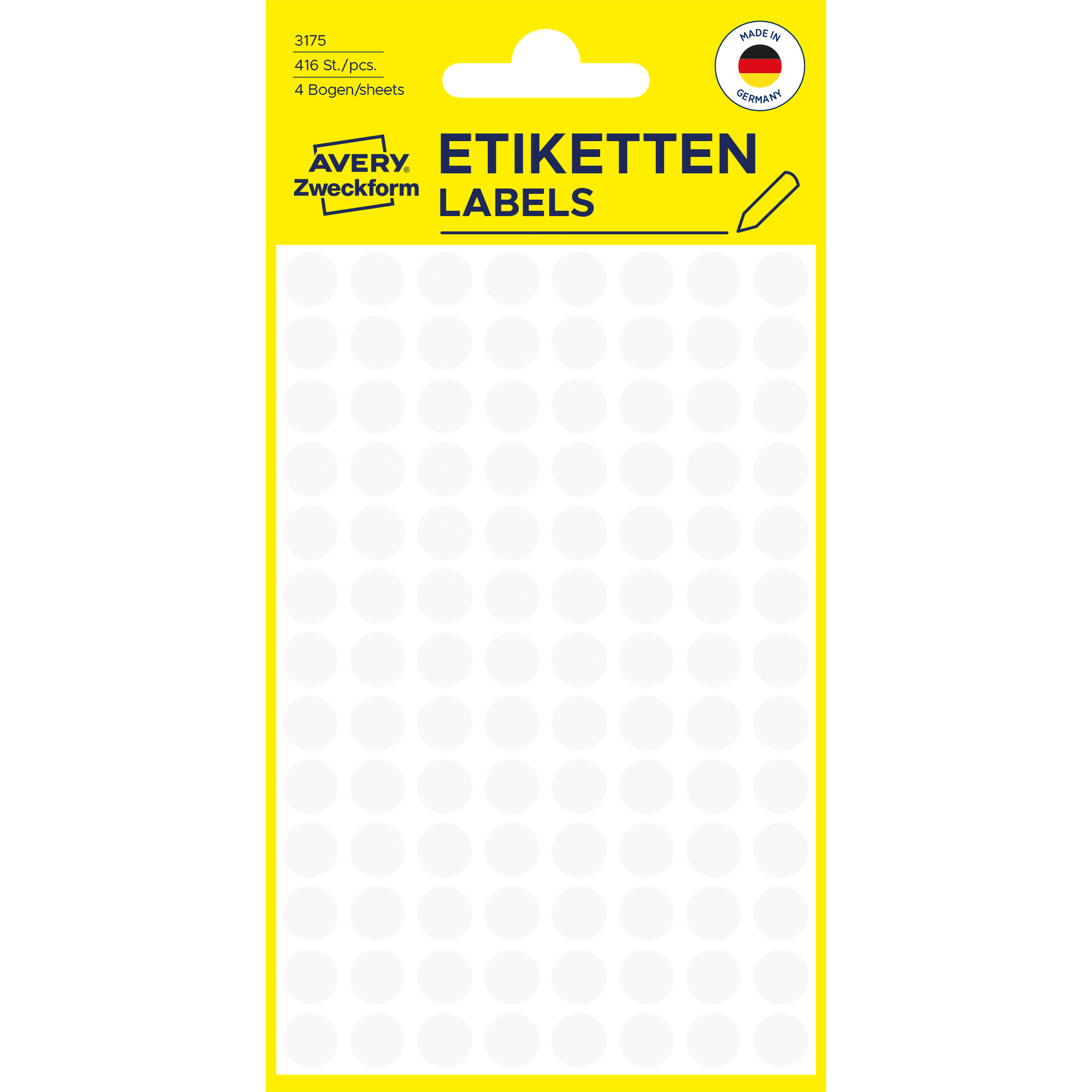 AVERY-ZWECKFORM-3175-4004182031759 AVERY ZWECKFORM Markierungspunkte 8mm 3175 weiss 416 Stück – Hochwertig & günstig bei ShopDeca