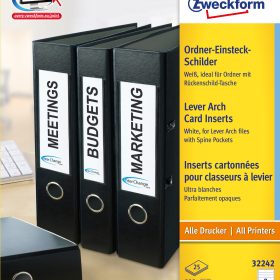 AVERY ZWECKFORM Rückenschild Ordner 28x143mm 32242 weiss 225 Stück/25 Blatt