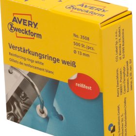 AVERY ZWECKFORM Verstärkungsringe 13mm weiss 3508 500 Stück