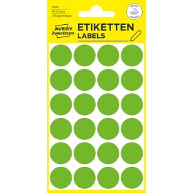 AVERY ZWECKFORM Markierungspunkte 18mm 3597 Grün, ablösbar 4 Blatt