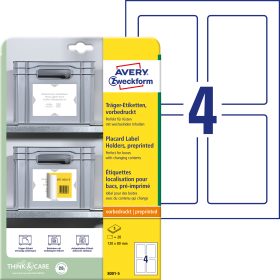 AVERY ZWECKFORM Träger-Etiketten 120x80mm 8001-5 hellgrau 20 Stk./5 Blatt