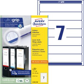 AVERY ZWECKFORM Ordner-Etiketten 38x192mm L4760-100 weiss 700 Stück/100 Blatt