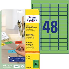 AVERY ZWECKFORM Etiketten 45,7x21,2mm L6040-20 grün 960Stk./20Bl.
