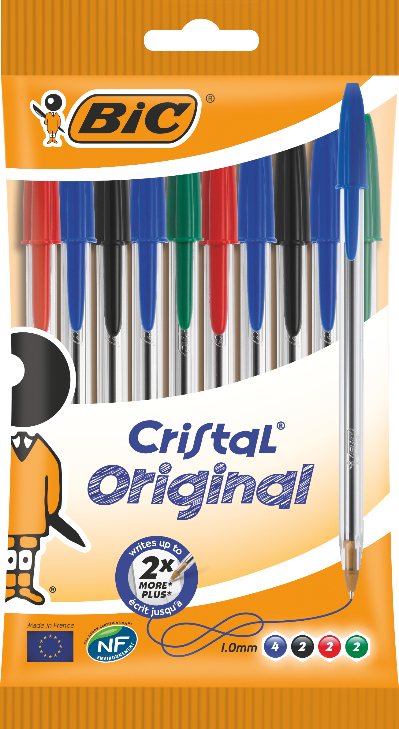 BIC-Cristal Medium-Ballpoint Pen-Ink-Assorted Colours-Blue-Black BIC Kugelschreiber Cristal 830865 10 Stück, 4 Farben ass. – Hochwertig & günstig bei ShopDeca