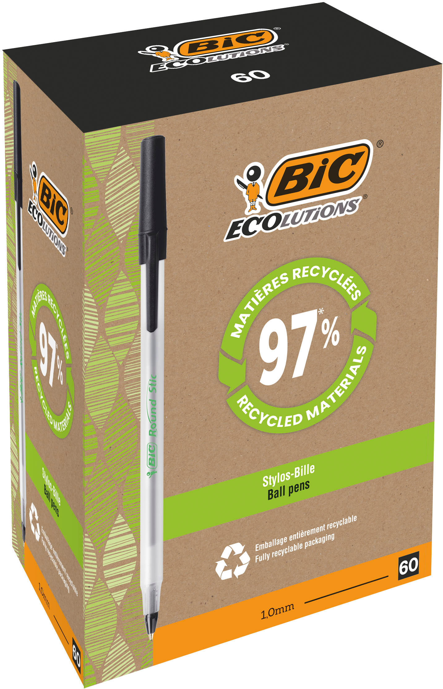 BIC-8932393-3086123256644 BIC Kugelschreiber Ecolutions M 8932393 schwarz, Round Stic – Hochwertig & günstig bei ShopDeca