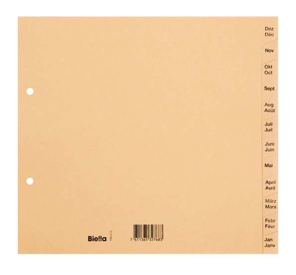 BIELLA Kartonregister A4 19441300U braun Dez-Jan DE/FR