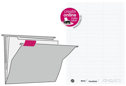 BIELLA Hängemappen-Etiketten 60x14mm 27393200U weiss 5 Blatt à 51 Stück