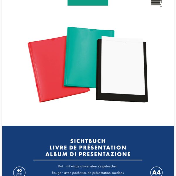 BÜROLINE Sichtbuch A4 094282-04 rot 40 Taschen
