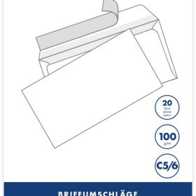 BÜROLINE Couvert o/Fenster C5/6 104587 100g, weiss 20 Stück