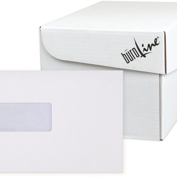 BÜROLINE Couvert m/Fenster links C5 104742 100g, weiss 500 Stück