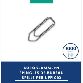 BÜROLINE Büroklammern Gr.2 110112 vernickelt, 24mm 1000 Stück