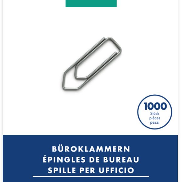 BÜROLINE Büroklammern Gr.2 110112 vernickelt, 24mm 1000 Stück