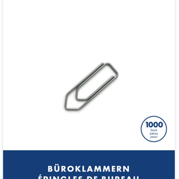 BÜROLINE Büroklammern Gr.5 110115 vernickelt, 43mm 1000 Stück