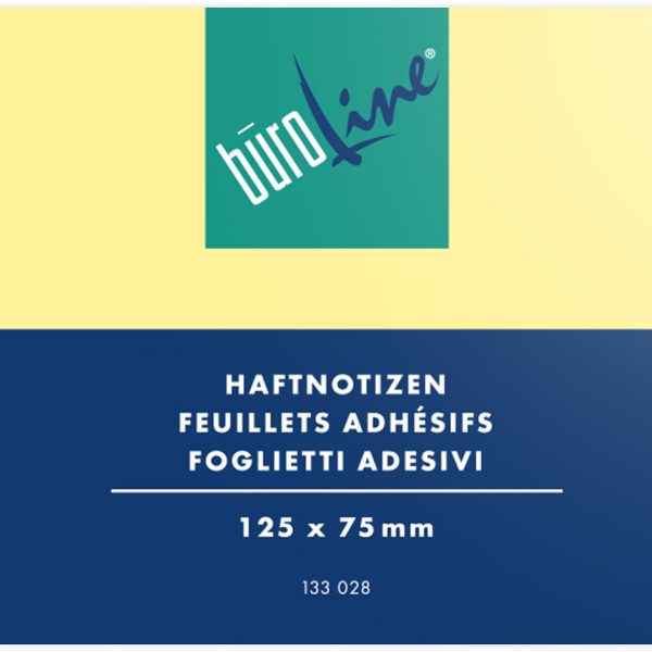 BÜROLINE Haftnotizen 125x75mm 133028 gelb 100 Blatt