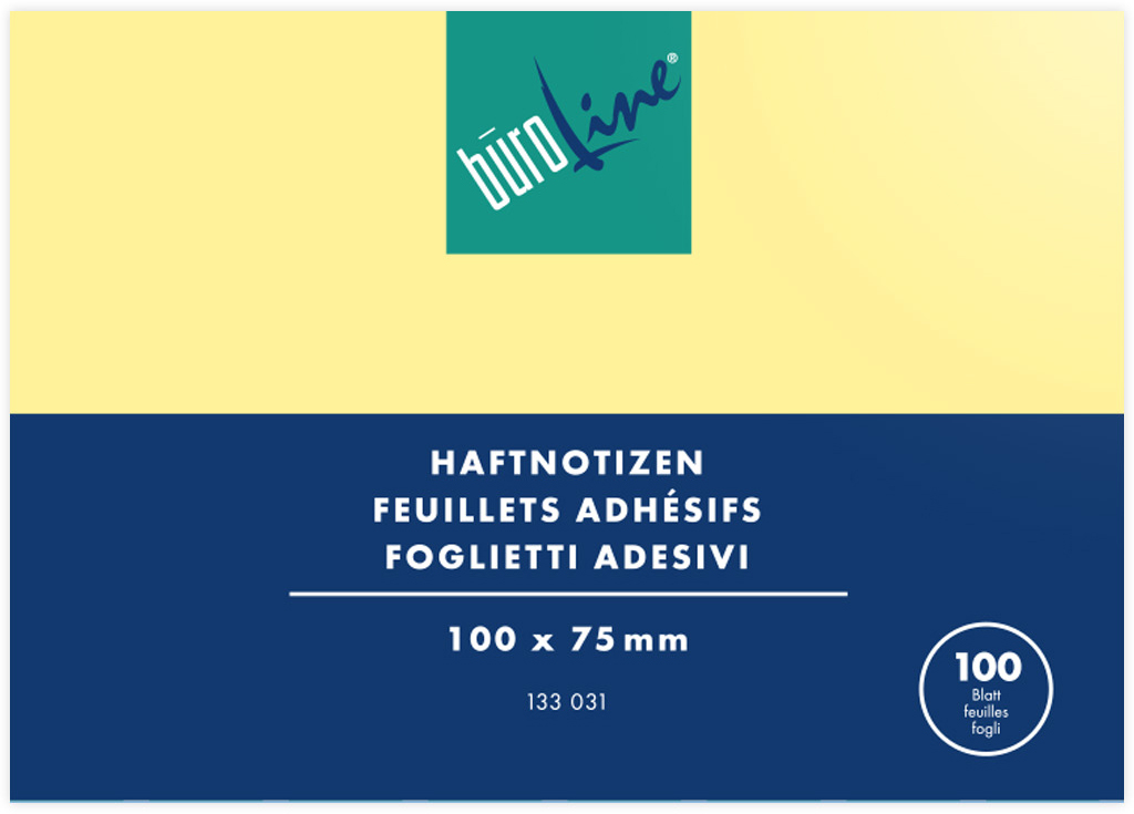 BUEROLINE-133031-7612532013798 BÜROLINE Haftnotizen 100x75mm 133031 gelb 100 Blatt – Hochwertig & günstig bei ShopDeca