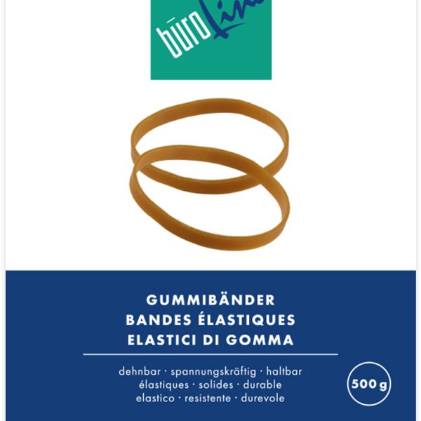BÜROLINE Gummibänder 50x3mm 155430 braun, ø 30mm 500g