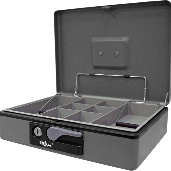 BÜROLINE Geldkassette 30x23x8cm 168439 grau 8-teilig