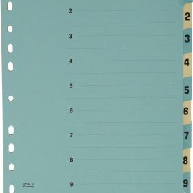 BÜROLINE Kartonregister A4 40548 blau/beige 1-10