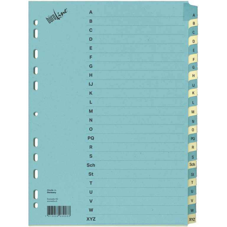 BÜROLINE Kartonregister A4 40573 blau/beige A-Z 24-teilig