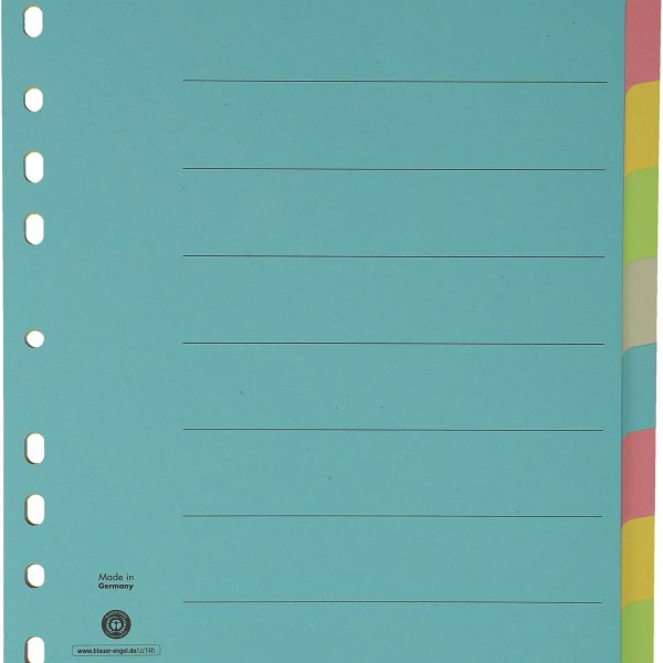 BÜROLINE Kartonregister A4 40580 bunt 10-teilig