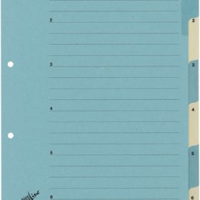 BÜROLINE Kartonregister A4 663400 blau/beige 1-6