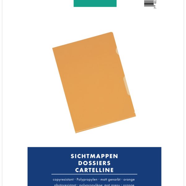BÜROLINE Sichtmappen PP A4 667307 orange, matt 10 Stück