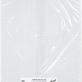 BÜROLINE Büroblock weiss A4 725263 kariert, 70g, 4mm 5x100 Blatt
