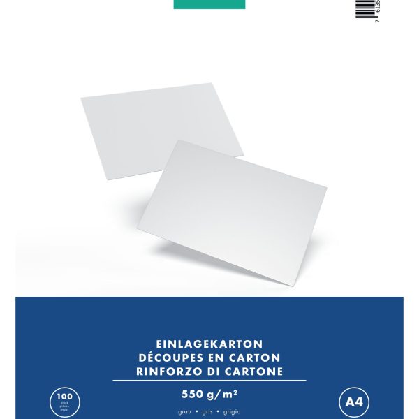 BÜROLINE Einlagekarton für A4 88365752 550g, grau 100 Stück
