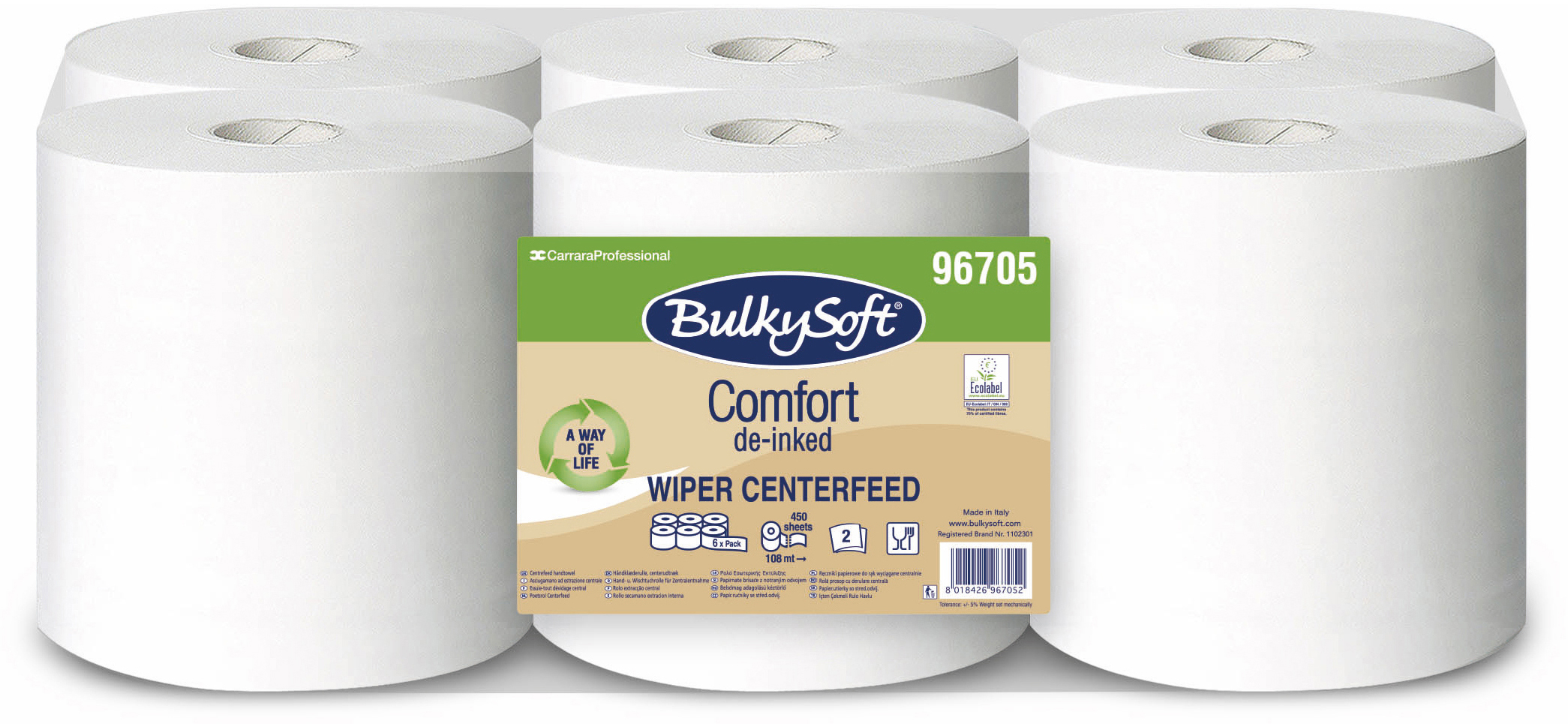 BULKYSOFT-32977-8018426967052 BULKYSOFT Putztuchrolle 2-lagig 19x24cm 32977 Midi Comfort weiss,recyc 6 Rl. – Hochwertig & günstig bei ShopDeca