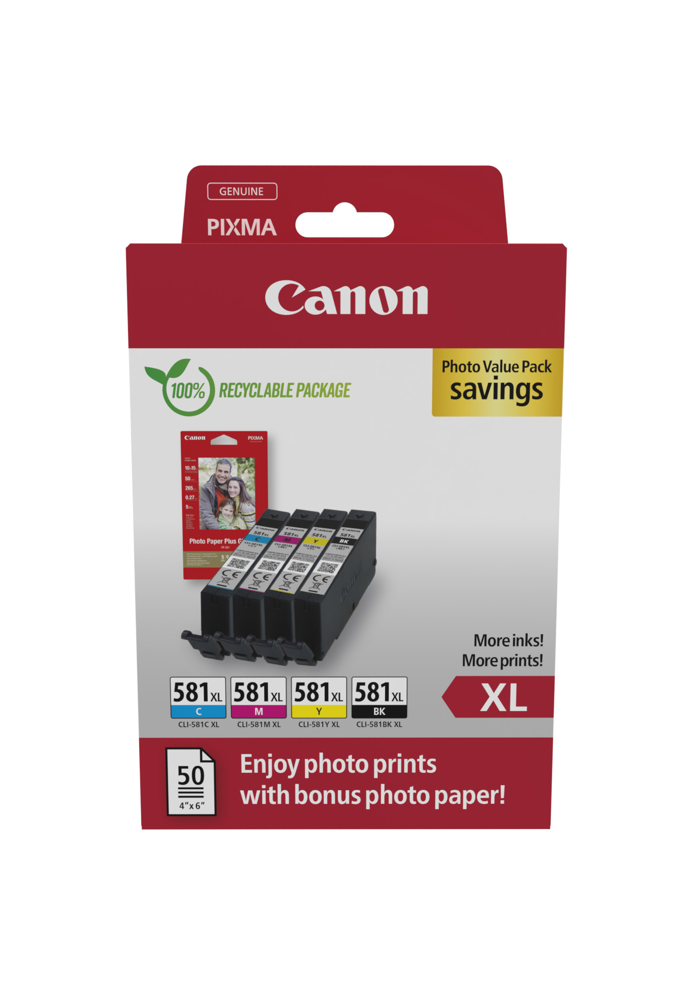 CANON-CLI-581XL-8714574679075 CANON Photo Valuepack XL BKCMY CLI-581XL Pixma TR7550 4x8.3ml – Hochwertig & günstig bei ShopDeca