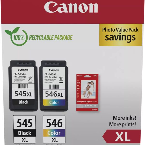 CANON Photo ValuePack XL schw./color PGCL545/6 PIXMA iP2850 GP-501 50Bl.
