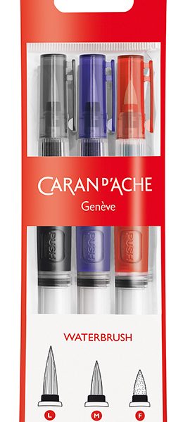 CARAN D'ACHE Wasser-Reservoir-Pinsel 115.303 Etui, 3 Stück