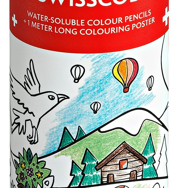 CARAN D'ACHE Farbstifte Swisscolor 1285.518 mit Malposter 18 Stück