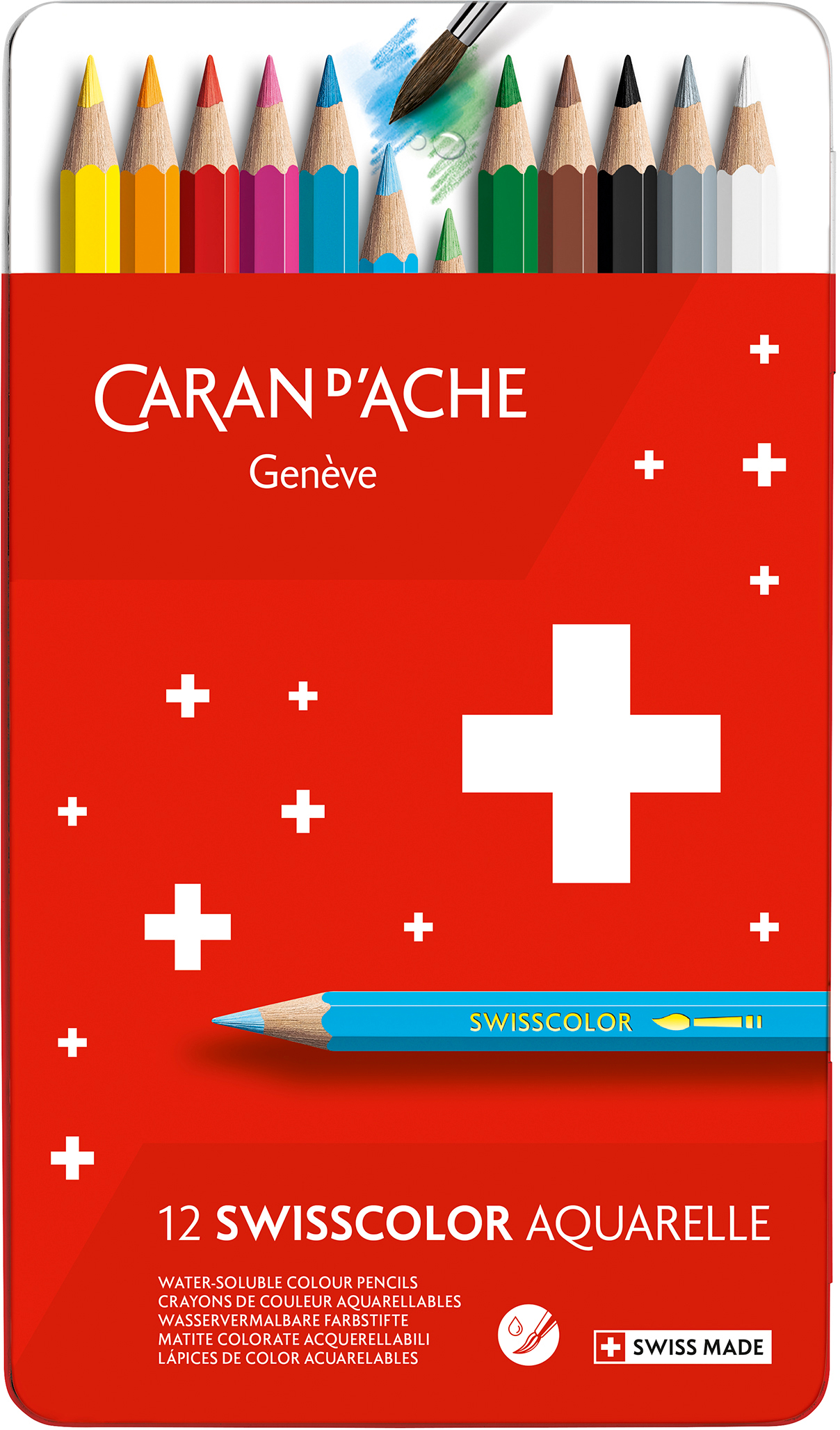 CARAN-DACHE-1285.712-7610186018275 CARAN D'ACHE Farbstifte Swisscolor 1285.712 assortiert 12 Stück – Hochwertig & günstig bei ShopDeca