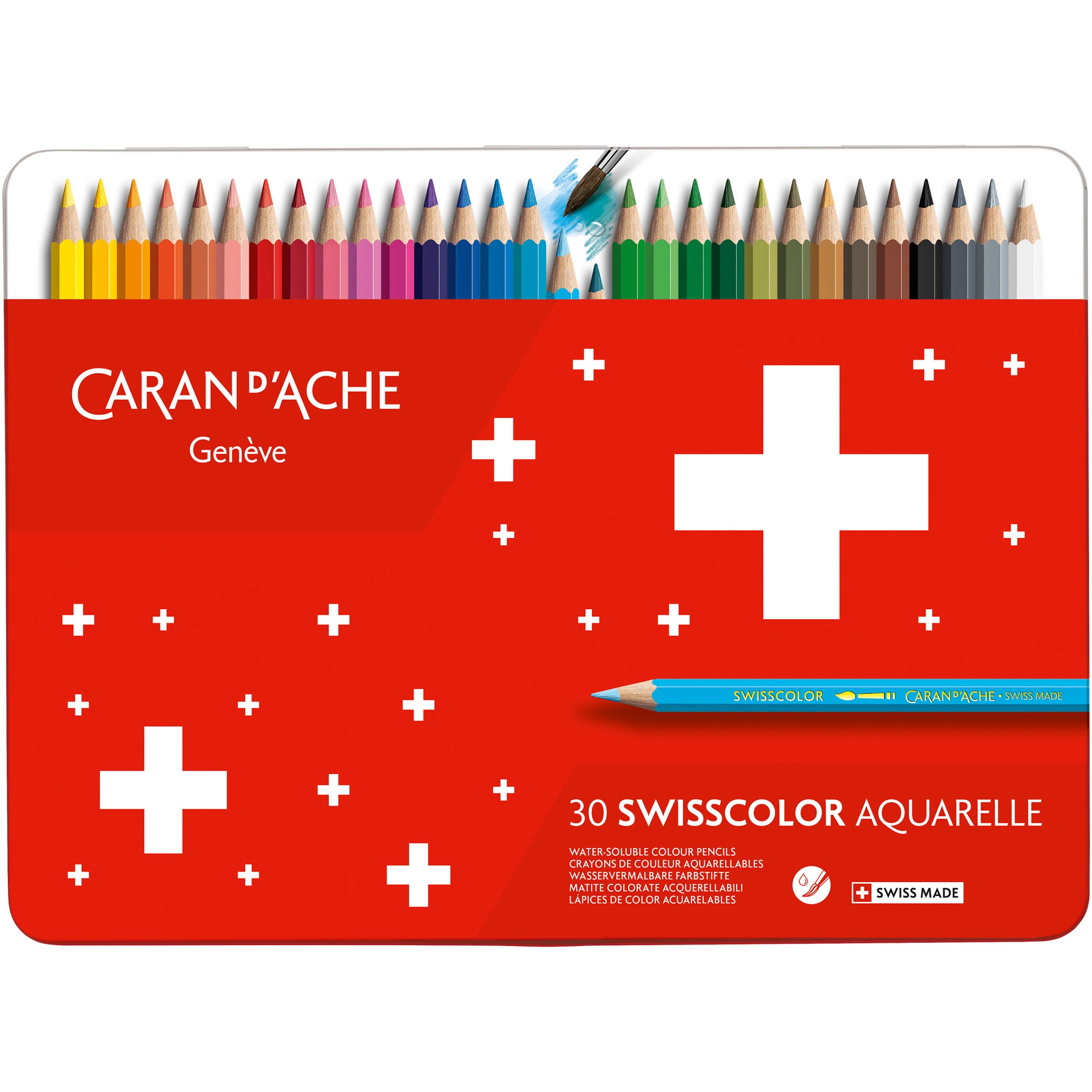 CARAN-DACHE-1285.73-7610186020360 CARAN D'ACHE Farbstifte Swisscolor 1285.73 ass. 30 Stück – Hochwertig & günstig bei ShopDeca