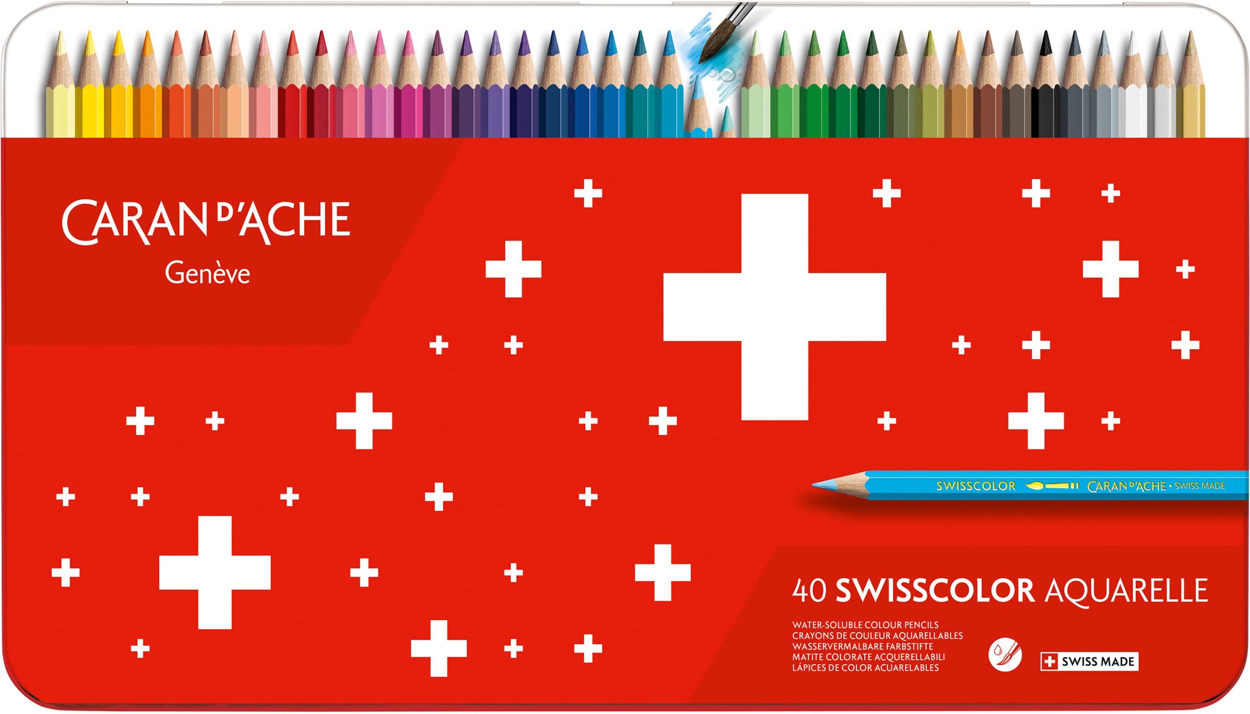 CARAN-DACHE-1285.74-7610186040481 CARAN D'ACHE Farbstifte Swisscolor 1285.74 assortiert 40 Stück – Hochwertig & günstig bei ShopDeca
