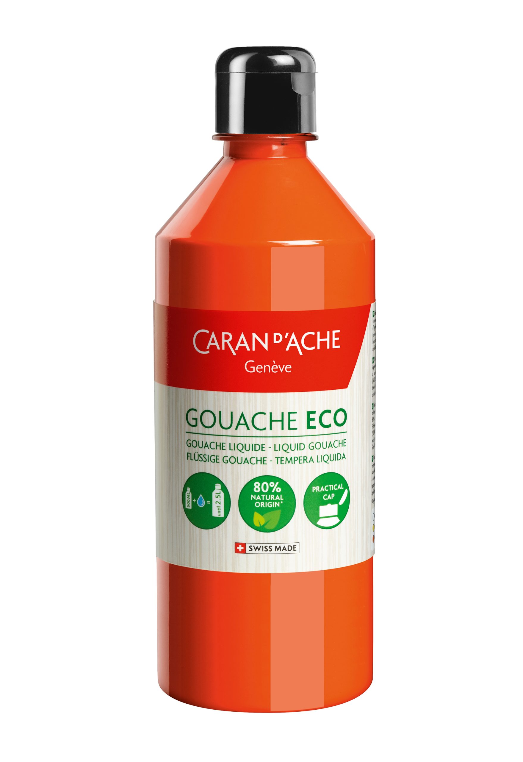 CARAN-DACHE-2371.030-7630002334761 CARAN D'ACHE Deckfarbe Gouache Eco 500ml 2371.030 orange fluo flüssig – Hochwertig & günstig bei ShopDeca