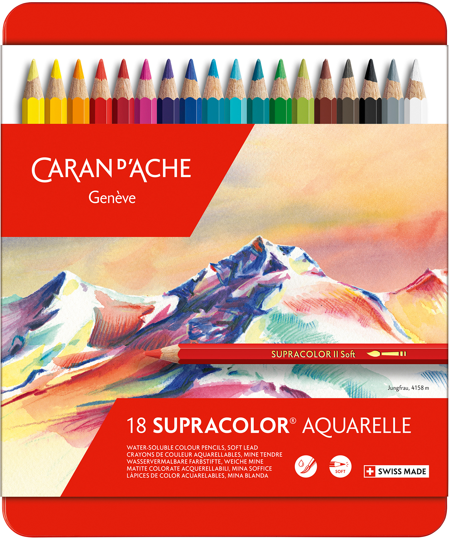 CARAN-DACHE-3888.318-7610186043185 CARAN D'ACHE Farbstifte Supracolor 3,8mm 3888.318 ass. in Metallsch. 18 Stück – Bild 1