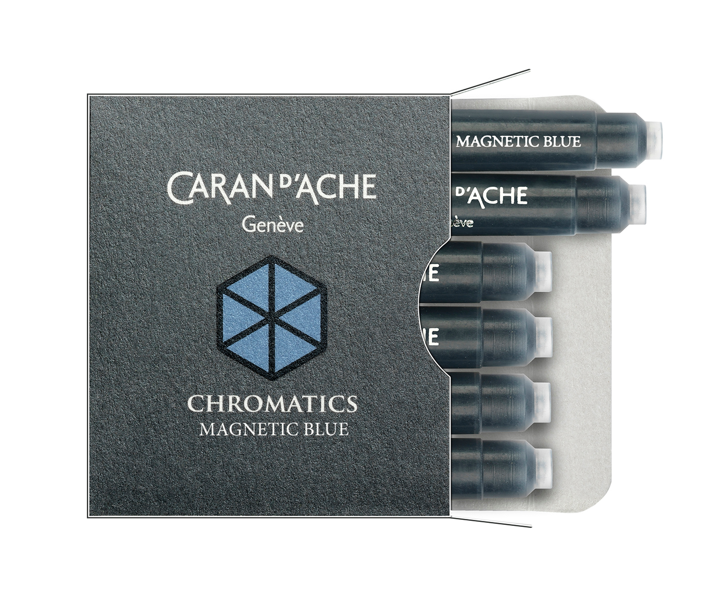 CARAN-DACHE-8021.149-7630002329897 CARAN D'ACHE Tintenpatrone 8021.149 Magnetic Blue 6 Stück – Bild 1