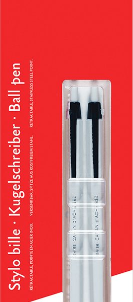 CARAN D'ACHE Kugelschreiber 825 825.109 schwarz, 2 Stück Blister