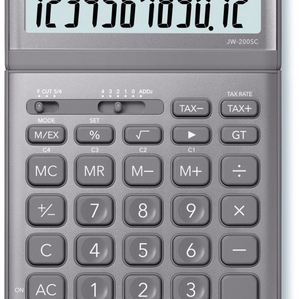 CASIO Tischrechner JW-200SC-GY-S 12-stellig grau