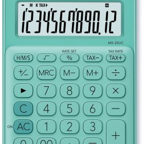CASIO Mini Taschenrechner MS-20UC-GN-S 12-stellig grün