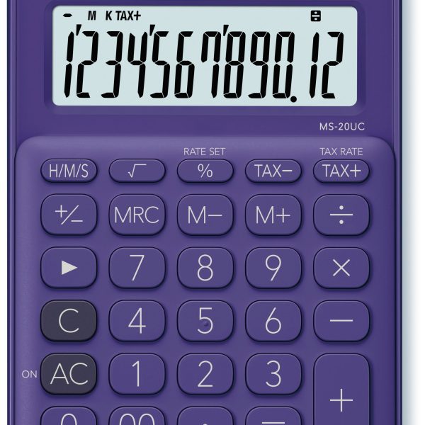 CASIO Mini Taschenrechner MS-20UC-PL-S 12-stellig violett