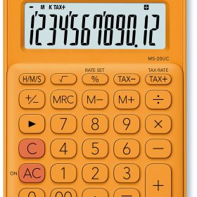 CASIO Mini Taschenrechner MS-20UC-RG-S 12-stellig orange