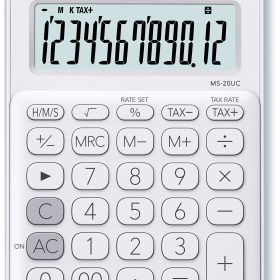 CASIO Mini Taschenrechner MS20UCWE 12-stellig weiss