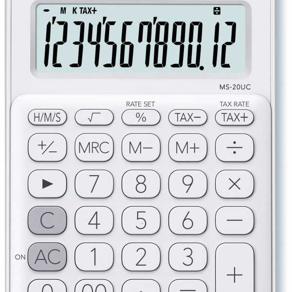 CASIO Mini Taschenrechner MS20UCWE 12-stellig weiss