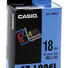 CASIO Beschriftungsband XR-18BU 18mm/8m schwarz/blau